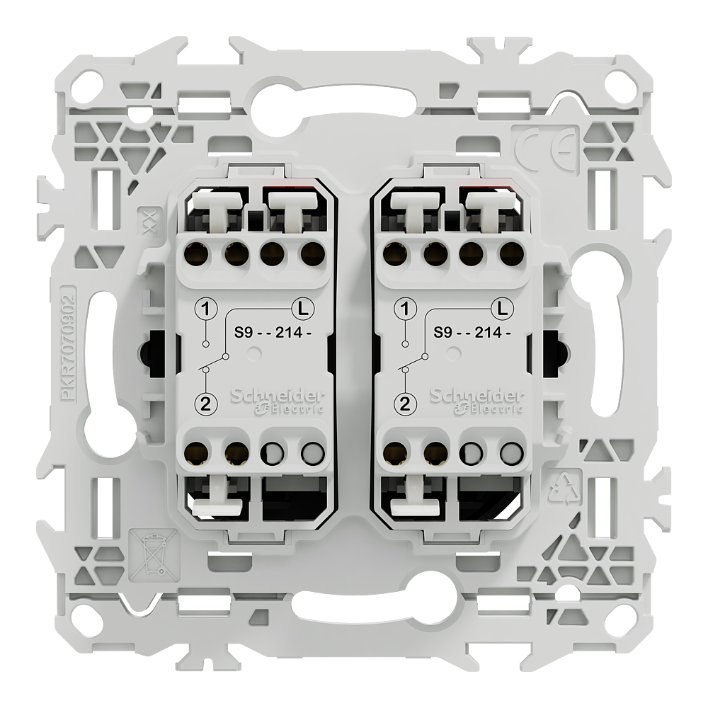Odace double VV ou poussoir noir